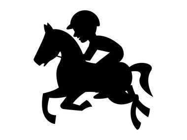 Soyut silüet at binicisi çizimi