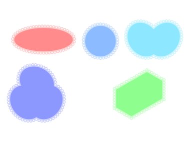 Renkli rozet çerçevesi tasarımı koleksiyon defteri etiketi ögeleri