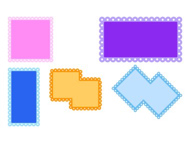 Koleksiyon defteri etiketi ögeleri düz tasarım çerçevesi