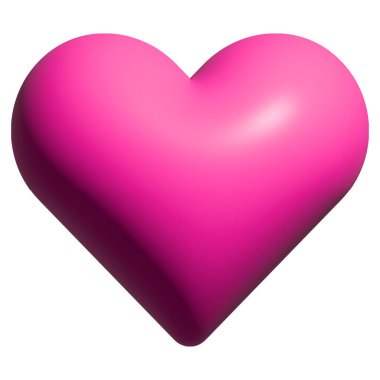 Soyut pembe 3d Valentine kalp vektörü çizimi