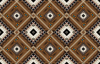 Kabile vektör süslemesi. Kusursuz Afrika modeli. Sembollü etnik halı. Aztek tarzı. Fayanslarda geometrik mozaik, majolika. Eski bir iç mekan. Modern halı. Tekstil üzerine coğrafi baskı. Kente Kumaşı.