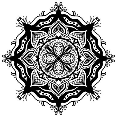 Tasarım için soyut mandala deseni, Henna, Mehndi, dövme, duvar kağıdı, arkaplan, boyama kitabı, stres önleyici, renkli çocuklar için, yetişkin, dekoratif, etnik doğu tarzı süslemeler için el çizimi deseni.