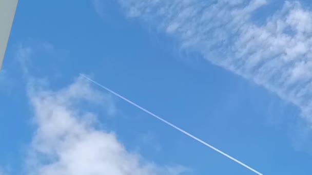 Cielo Azzurro Con Soffice Nuvola Mattino — Video Stock