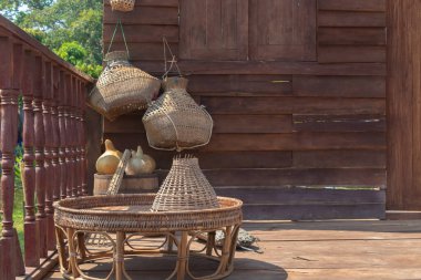 Thai traditional house wall background, Sukhothai, wooden wall, Thai culture, Thai style house, Thailand ancient horse