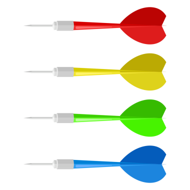 kırmızı, sarı, yeşil, mavi dart rengi