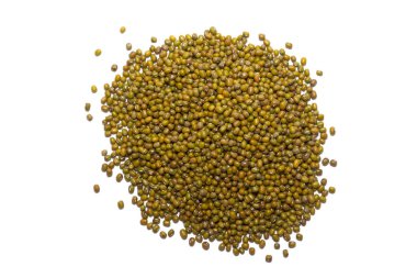 Beyaz zemin üzerinde kırmızı fasulye ve yeşil fasulye, izole, kaldırılmış arka plan