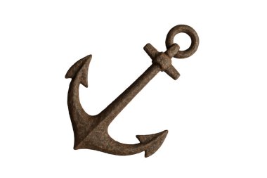 old vintage ship anchor isolated on, High-quality nautical object perfect for marine themes, naval design, sea-related branding, Rusty and aged metal texture gives it an authentic maritime look