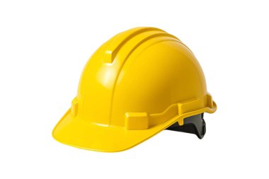 Sarı kask üzerinde beyaz izole