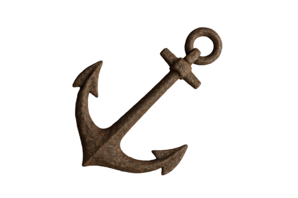 old vintage ship anchor isolated on, High-quality nautical object perfect for marine themes, naval design, sea-related branding, Rusty and aged metal texture gives it an authentic maritime look