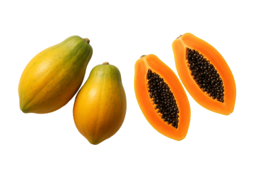 Beyaz arka planda izole Papaya meyvesi