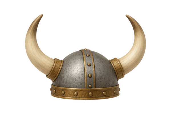 Beyaz arkaplanda Viking miğferi