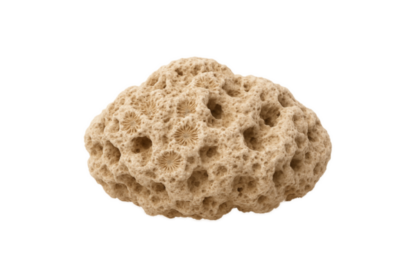 Mercan taşı beyaza izole edilmiş.