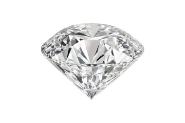 Brilliant cut diamond isolated on white background  high-quality gemstone rendering with sparkling facets, ideal for luxury, jewelry, wedding, wealth, and precious stone design concepts