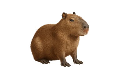 Beyaz üzerine izole Capybara, kesim