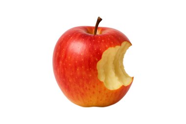 Beyaz arkaplanda kırmızı elma