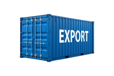 blue shipping container isolated on transparent background. Used in global logistics and freight transport. Ideal for business presentations, infographics, and industrial design projects, export word