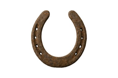 eski at nalı üzerine beyaz izole