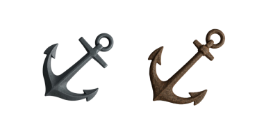 Eski ve yeni gemi demirleyicisi, deniz teması, deniz tasarımı, denizle ilgili markalar, paslı ve eski metal dokusuyla özgün bir denizcilik görüntüsü verir.