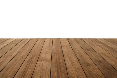 Şeffaf arka planda ahşap masa üstü, ürün sunumu için gerçekçi boş ahşap yüzey, taklit tasarım, ve yiyecek, içecek için şablon, ticaret ürünlerini sergilemek için mükemmel.