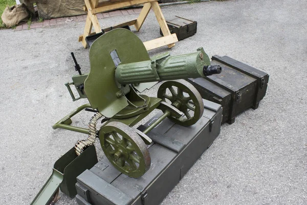 Skrzynki Karabiny Maszynowe Amunicję Czasów Wojny Światowej — Zdjęcie stockowe