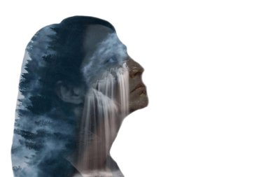 Bir kadının silueti hüzünlü bir ruh halini yansıtır..