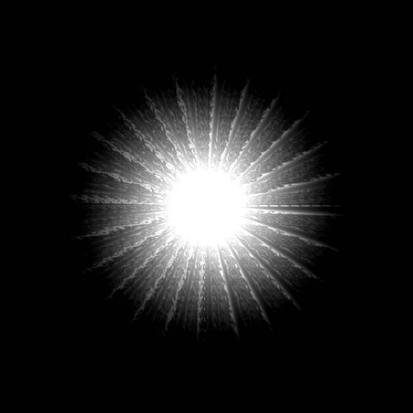 Csillagkitörés Sugarakkal Absztrakt Fraktál Csillag Háttér Illusztrációja Fehér Csillag Robbanás — Stock Fotó