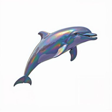 Dolphin tüm vücut, beyaz arkaplanda izole.
