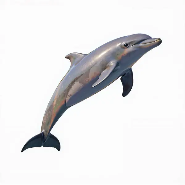 Dolphin tüm vücut, beyaz arkaplanda izole.