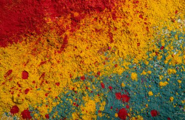 Çok renkli pudranın kapanışı bir kutlama boşluğu arkaplanı oluşturur.