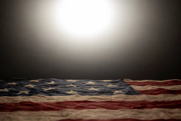 Σημαία Των Ηνωμένων Πολιτειών Της Αμερικής Στο Τραπέζι Φόντο Λαμπρή — Φωτογραφία Αρχείου