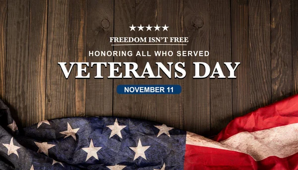 Veteranentag November Themenbanner Mit Flagge Der Vereinigten Staaten Von Amerika — Stockfoto
