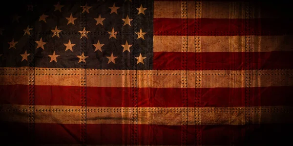 Paslı Amerika Birleşik Devletleri Metal Levhada Bayrak — Stok fotoğraf