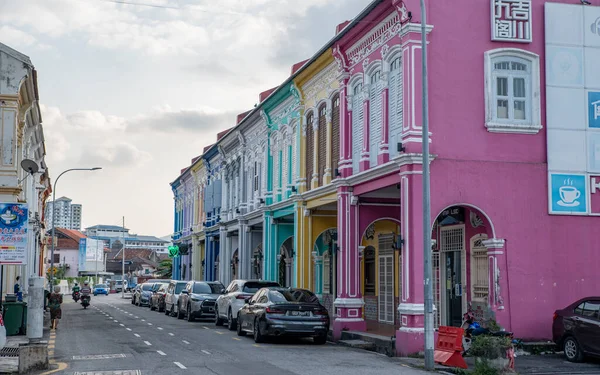 Georgetown Penang sokak manzaralı renkli binalar - seyahat temalı hedefler.