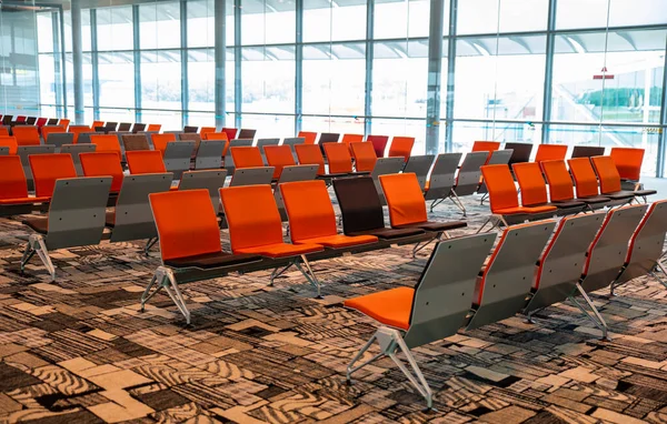 Pusta Poczekalnia Lotnisku Singapurze Koncepcja Podróży Turystyki — Zdjęcie stockowe