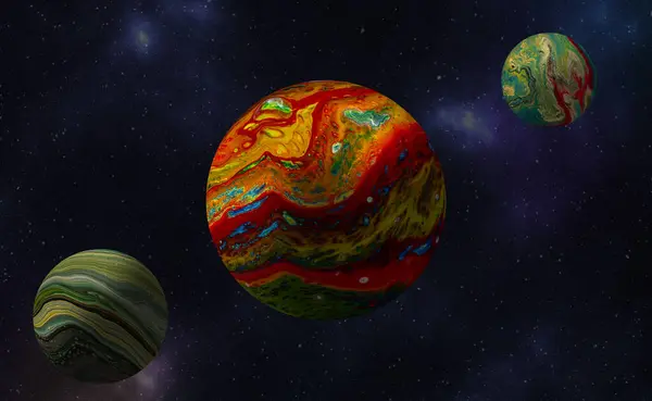 Dunkelheit Weltraum Mit Exoplaneten Thema Wissenschaft Und Sternwarte Tapete Stockfoto