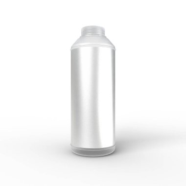 Saydam 16.9 ons PET Şişesi. Resimler ve modeller için Silver Metallic etiketli. 3B Render beyaz arkaplanda izole edildi.