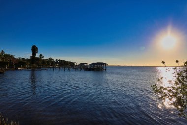 sunset on the river in Indialantic Florida