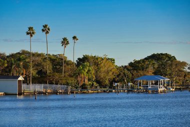 sunset on the river in Indialantic Florida