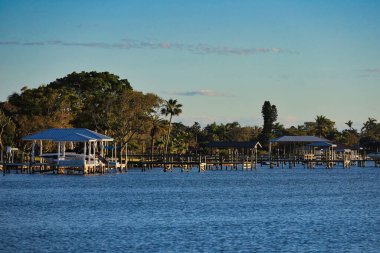 sunset on the river in Indialantic Florida