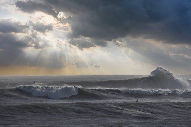 Büyük dalgalar Santa Barbara limanını vurdu.