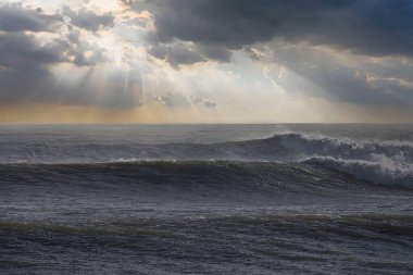 Büyük dalgalar Santa Barbara limanını vurdu.