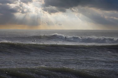 Büyük dalgalar Santa Barbara limanını vurdu.