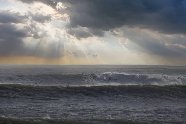 Büyük dalgalar Santa Barbara limanını vurdu.