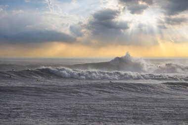 Büyük dalgalar Santa Barbara limanını vurdu.