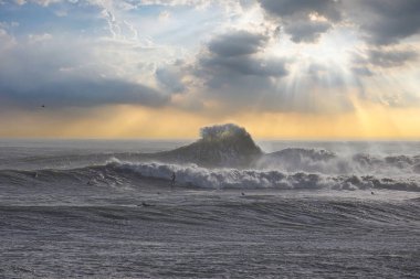 Büyük dalgalar Santa Barbara limanını vurdu.