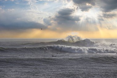 Büyük dalgalar Santa Barbara limanını vurdu.
