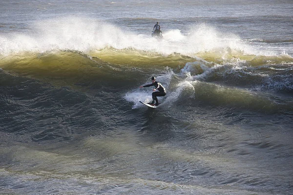 Obrovské Vlny Zasáhly Přístav Santa Barbara — Stock fotografie