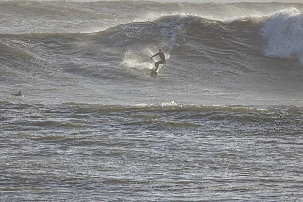 Найбільші Хвилі Років Вразили Гавань Санта Барбари — стокове фото