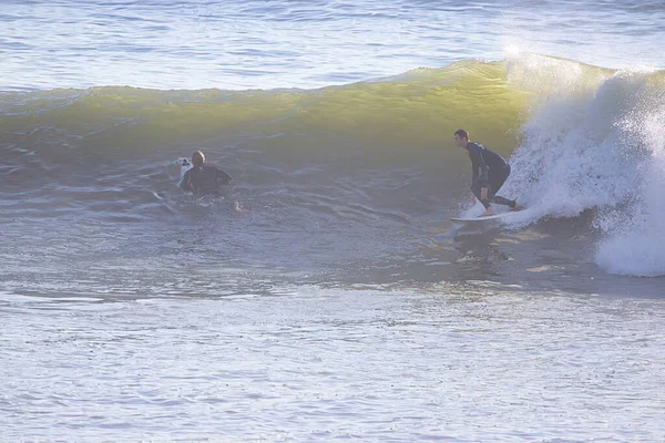 Surfing Stora Vintervågor Vid Rincon Point Kalifornien — Stockfoto