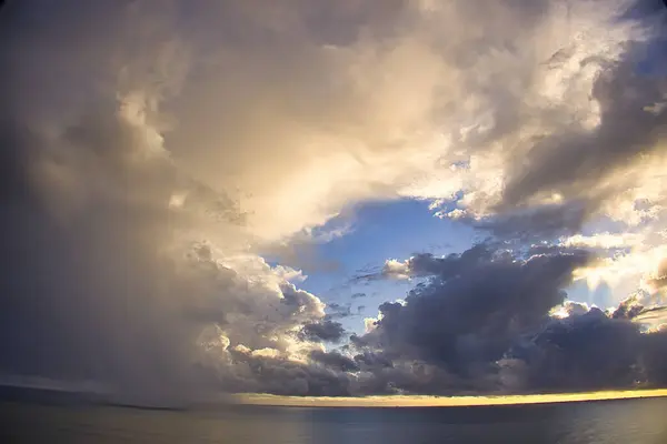 Winter storm in the Santa Barbara Channel at sunset